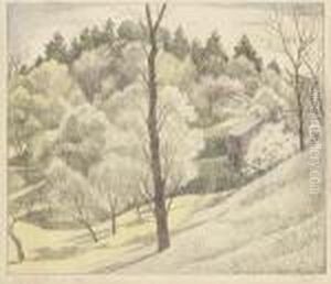 Landschaft Mit Bluhenden
Baumen. by Adolf Erbsloh