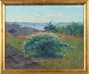 Kustlandskap Med Bat, Signerad E. Erdtman by Elias Erdtman