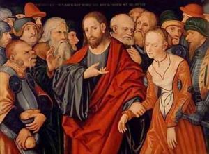 Christ and the Woman taken in Adultery by Lucas The Elder Cranach