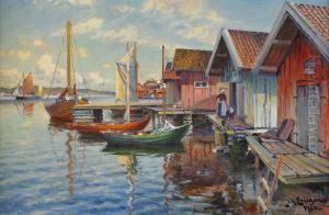 Fiskelage Vid Vastkusten - Sommarmotiv