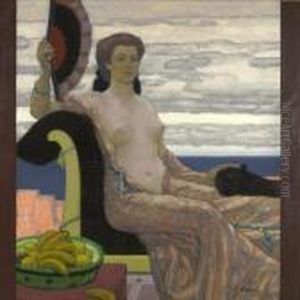 Dame Mit Panther by Fritz Erler
