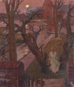 Rote Mondnacht. by Fritz Erler