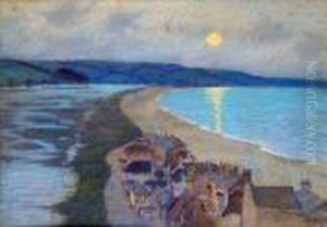 Moonrise, Slapton Ley by Edward Frederick Ertz