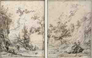 Klipplandskap Med Figurer by Charles Eschard