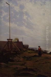 Sudschwedische Kustenlandschaft Mit Heimkehrender Fischerin