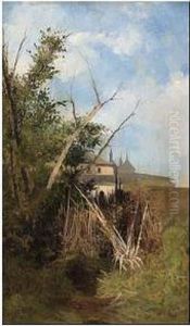 Paisaje Con Arquitectura Al Fondo by Juan Espina Y Capo