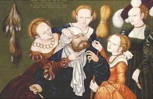 Hercules at the Court of Omphale by Lucas The Elder Cranach