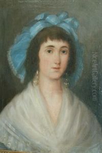 Portrait Of A Lady With A Blue Hat