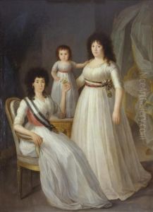 Retrato Familiar De La Duquesa 
De Osuna, Como Dama De La Orden Dedamas Nobles De La Reina Maria Luisa by Augustin Esteve