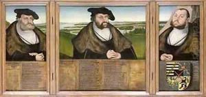 Electors of Saxony Friedrich the Wise 1482-1556 Johann the Steadfast 1468-1532 and Johann Friedrich the Magnanimous 1503-54
