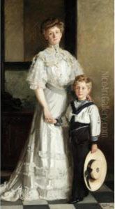 Portrait Of A Woman And Her Son In A Sailor Suit