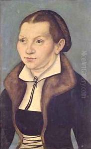 Portrait of Katherine von Bora 1499-1552 by Lucas The Elder Cranach