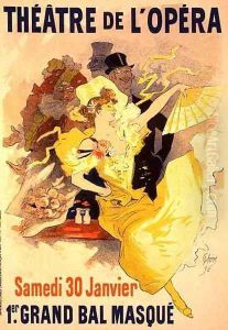 Reproduction of a poster advertising the first 'Grand Bal Masque', Theatre de L'Opera, Paris, 1896 by Jules Cheret