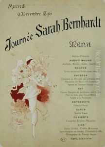 Mercredi 9 decembre 1896, Journee Sarah Bernhardt, Menu Card, 1896 by Jules Cheret