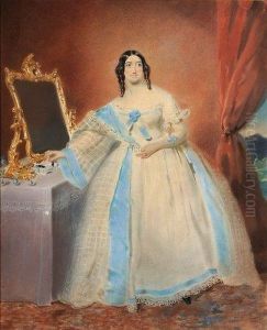 Portrait D'une Dame D'honneur De L'imperatrice by Eugene Isabey