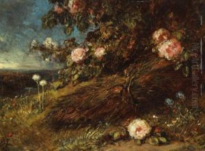 Buisson De Roses by Eugene Isabey