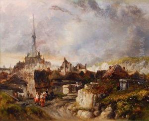 Stadt An Der Kuste Der Normandie