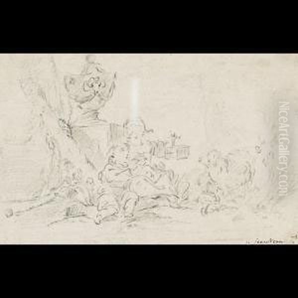 A Study Of A Lady In A Wide Brimmed Hat (two Views, A Double-sided Work) - view 1