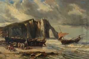La Falaise D'etretat by Eugene Isabey
