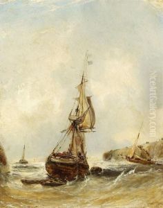 In Der Art - Segelschiffe Vor Der Kuste by Eugene Isabey