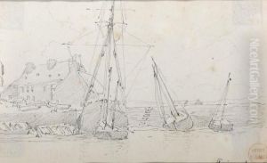 Bateaux Au Port by Eugene Isabey