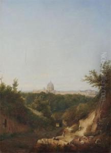 View On The Vatican With Wood And Sheep In The Foreground