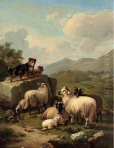 Guarding The Flock by Eugene Verboeckhoven