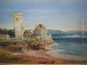 Chateau La Naponile And Mimosa Trees by Bernard Walter Evans