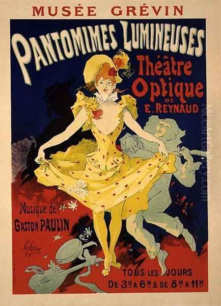 Reproduction of a Poster Advertising 'Pantomimes Lumineuses' at the Musee Grevin, 1892 - view 1