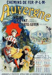 Reproduction of a poster advertising the 'Auvergne Railway', France, 1892 by Jules Cheret
