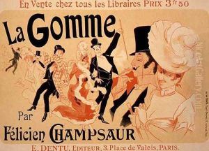 Reproduction of a poster advertising 'La Gomme', by Felicien Champsaur by Jules Cheret
