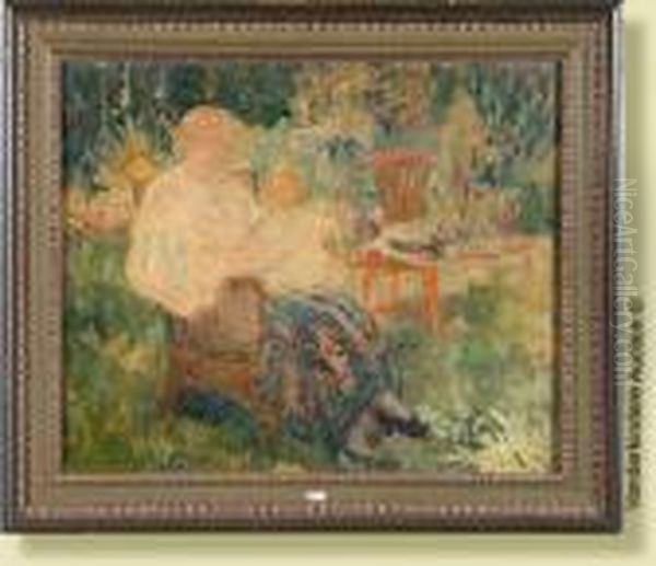 Femme Et Enfant Au Jardin - view 1