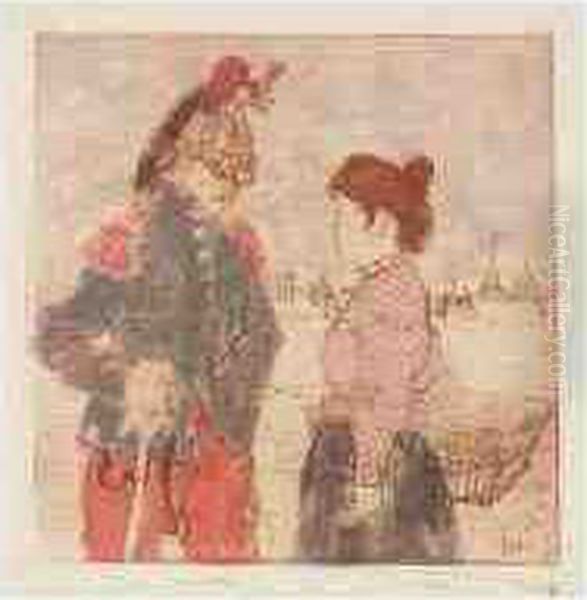 (lancier Et Servante;
L'absinthe; Couple Dans La Campagne; Le Vagabond; Portrait De L'artiste;
La Rue; Aux Ambassadeurs; Le Vieux Homme; And Le Labourer) - view 1