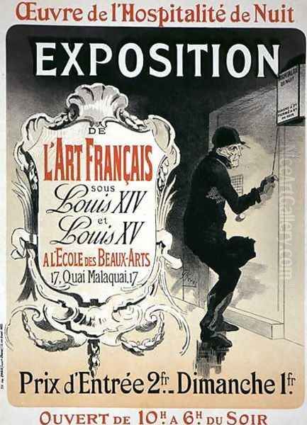 Reproduction of a poster advertising an 'Exhibition of French Art under the Reign of Louis XIV and XV' at the Ecole des Beaux-Arts, Paris - view 1