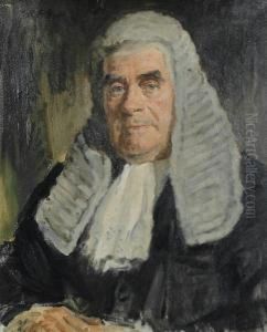 A Half Length Portrait Of A Black Robed Barrister