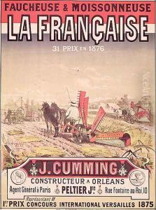 Poster advertising 'La Francaise, Reaper and Mower', made by J. Cumming of Orleans, 1876 by Jules Cheret