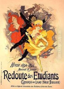 Reproduction of a poster advertising a 'Student Gala Evening', at the Bullier Room, Closerie des Lilas, 1894