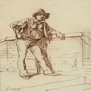 Two Figure Scenes by Julius Exner