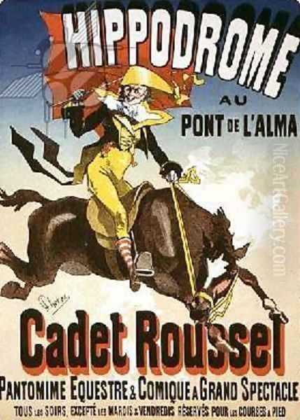 Reproduction of a poster advertising 'Cadet Roussel', an equestrian spectacle at the Hippodrome, 1882 - view 1