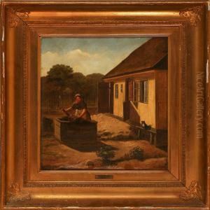 Woman At A Well by Julius Exner