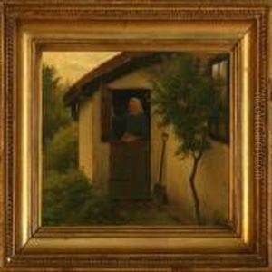Older Woman Standing In The Door