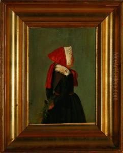 Zealand Girl In Her Country Costume, Denmark by Julius Exner