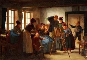 People From Fano Looking At The Painting While The Artist Has Left The Room