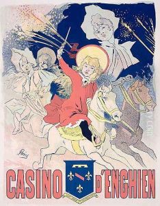 Reproduction of a poster advertising the 'Casino d'Enghien', 1890 by Jules Cheret