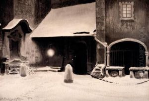 Zakatek Z Kapliczka W Krakowie by Stanislaw Ignacy Fabijanski Poraj