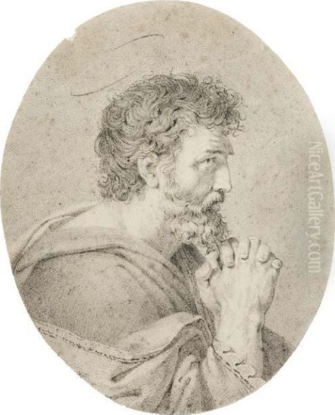 Tete D'apotre Priant, Vu De Profil Tourne Vers La Droite - view 1
