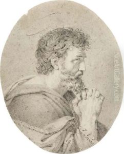 Tete D'apotre Priant, Vu De Profil Tourne Vers La Droite by Francois-Xavier Fabre