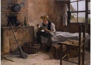 Arbeiter Bei Der Vespermahlzeit by Antonio Maria Fabres Y Costa