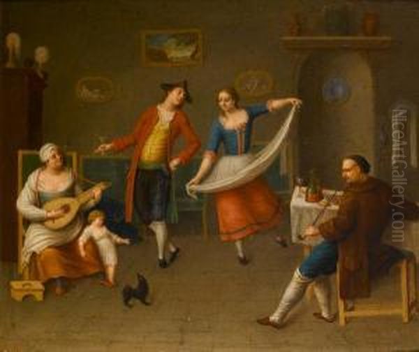 An Interior With Figures Dancing, Drinking Andsmoking - view 1
