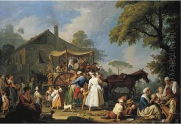 Villagers Preparing To Depart For The Festival Of The Madonna Dell'arco - view 1